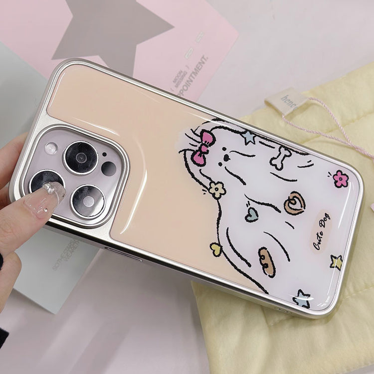 手機殼|iPhone電鍍銀邊滴膠手機殼16/1515plus適用iPhone12Pro可愛1「LR1551」25.04-1