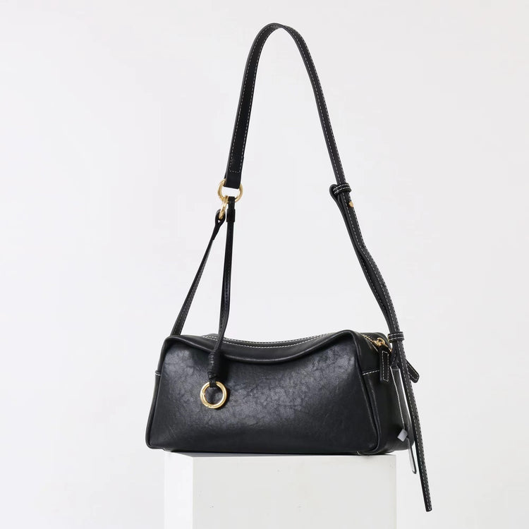 質感真皮|2025新款時尚軟牛皮枕頭包時尚百搭單肩斜背包高級感小眾設計腋下包「7059」25.09-4