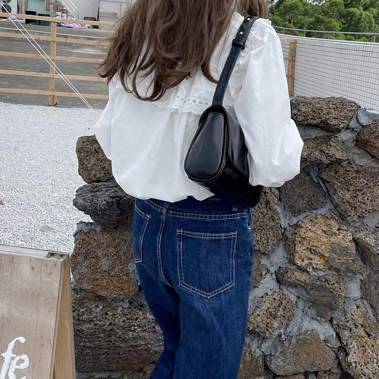 日韓流行|韓國夏季新款簡約單肩腋下包ins百搭潮女包onnuk同款芥末黃斜跨包「8377」25.07-2