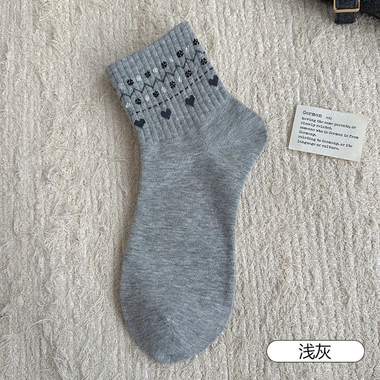 女襪|復古費爾島襪子女彈力無骨親膚舒適短襪棉質吸汗透氣諸暨襪子批發「XC2322」25.08-2