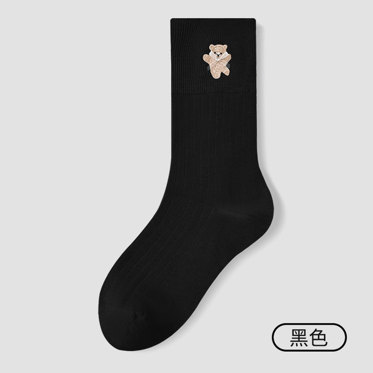 女襪|白色堆堆襪子女棉質吸汗透氣彈力無骨中筒襪親膚舒適好搭襪子「MZ25088」25.08-3