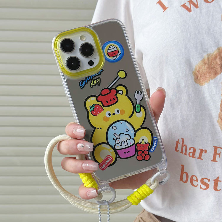 手機殼|蘋果15掛繩鏡面iPhone14pro適用12/11promax手機殼蘋果殼夏天「LR0856」24.07