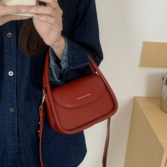 日韓流行|手提包包女2024新潮春夏時尚馬鞍包小眾設計百搭ins單肩斜挎包「9184#」24.08-2