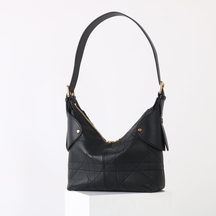 質感真皮|2025新褶皺羊皮藤格紋手提包時尚休閒優雅單肩腋下通勤高級感包「X3820D3819」25.10-1