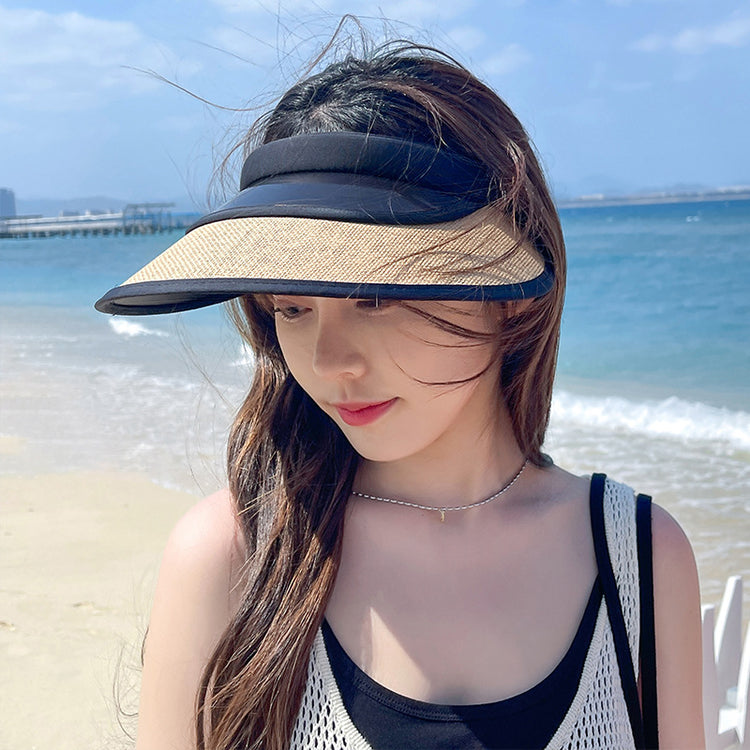 流行帽子 | 韓版夏季帽子女UV防曬透氣空頂帽運動大沿遮陽帽戶外旅遊太陽帽潮「C2139」24.04-1