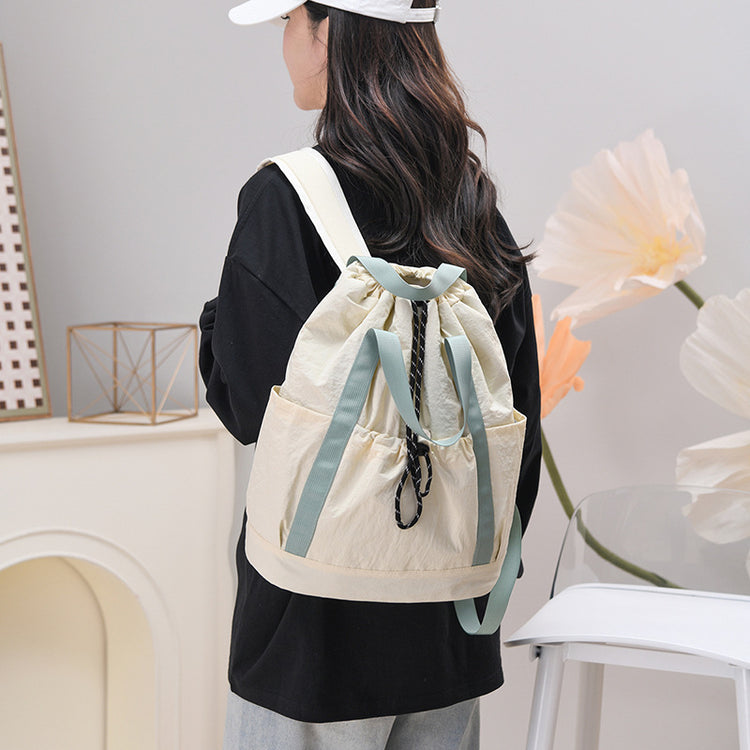 致青春|新款抽繩雙肩包騎行背包大學生羽毛球包大容量運動休閒旅行包「2025-4-125」25.07-4