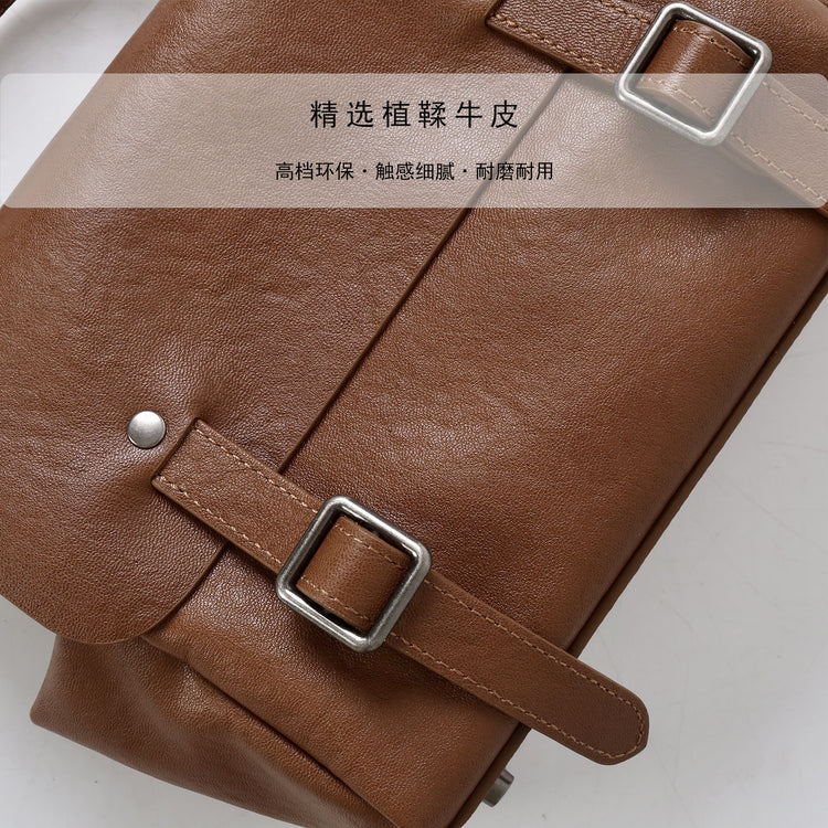 質感真皮|秋冬復古植鞣牛皮雙肩包2024新款單肩斜跨劍橋背包時尚百搭「3731」24.12-5