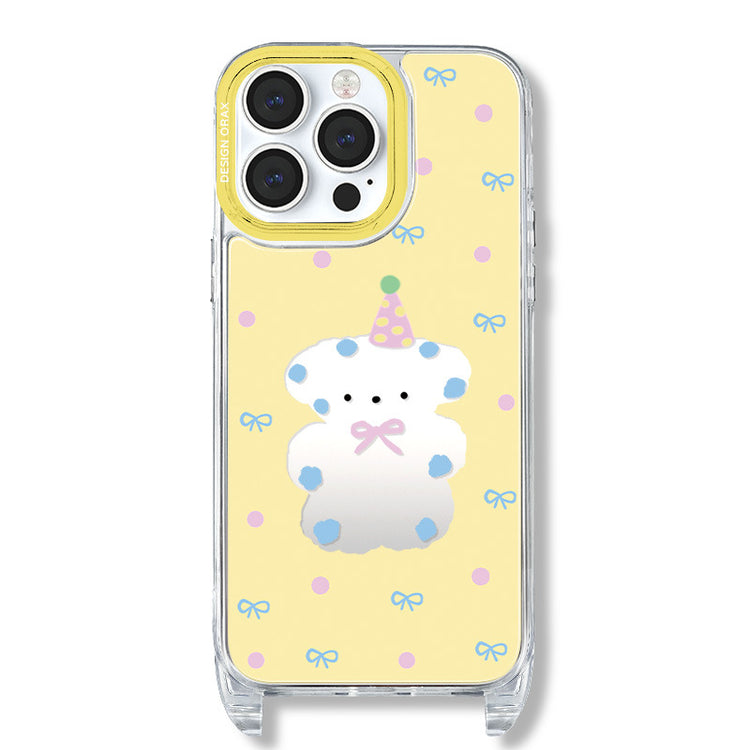 手機殼|蘋果15promax卡通手機殼iPhone14pro適用12掛繩鏡面殼13「WL0047」24.07