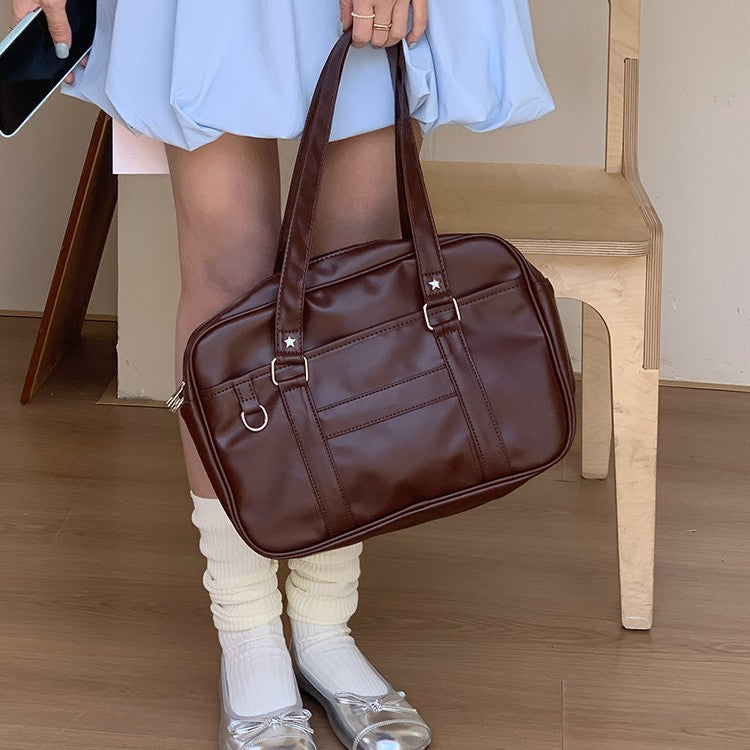 日韓流行 | 日系jk制服包女2025新款大容量二次元手提包學院風簡約通勤托特包「9581#」25.05-2
