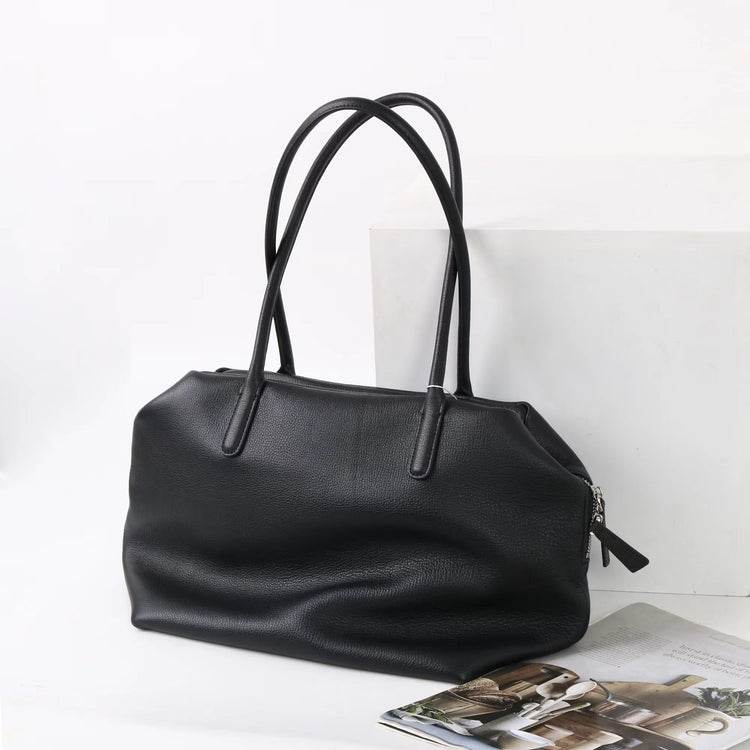 質感真皮|2025新頭層牛皮大容量手提輕奢單肩包休閒通勤高級感腋下托特包「6166」25.11-2