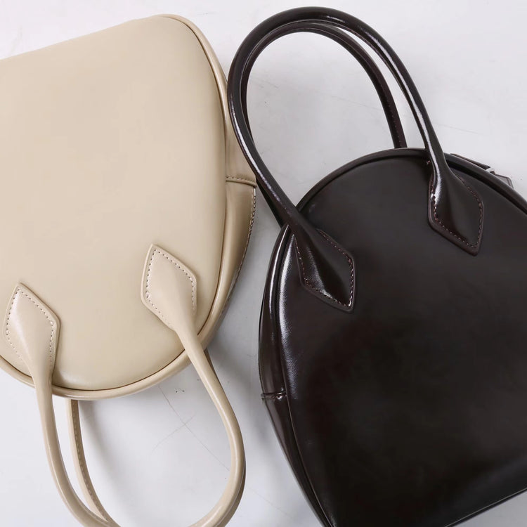 質感真皮|2025新款優質油蠟皮日式小眾貝殼包純日韓風手提單肩斜挎包女百搭「2532」25.02-2