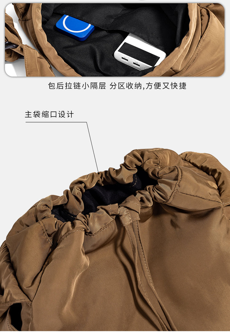 致青春|大容量質感包包女休閒旅行單肩包輕便簡約百搭抽繩斜挎托特包「6180-130」25.09-2