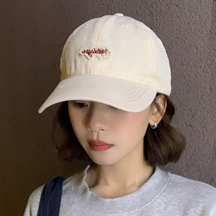 流行帽子|新款字母刺繡棒球帽春秋季韓版百搭簡約純色情情侶校園休閒鴨舌帽「C4893」25.01-2