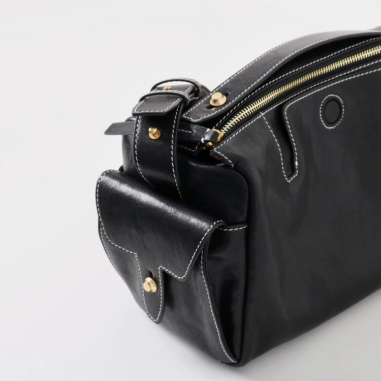 質感真皮|秋冬新款頭層水晶植鞣牛皮無性別復古手提相機包大容量單肩斜背包「155M」24.11-2