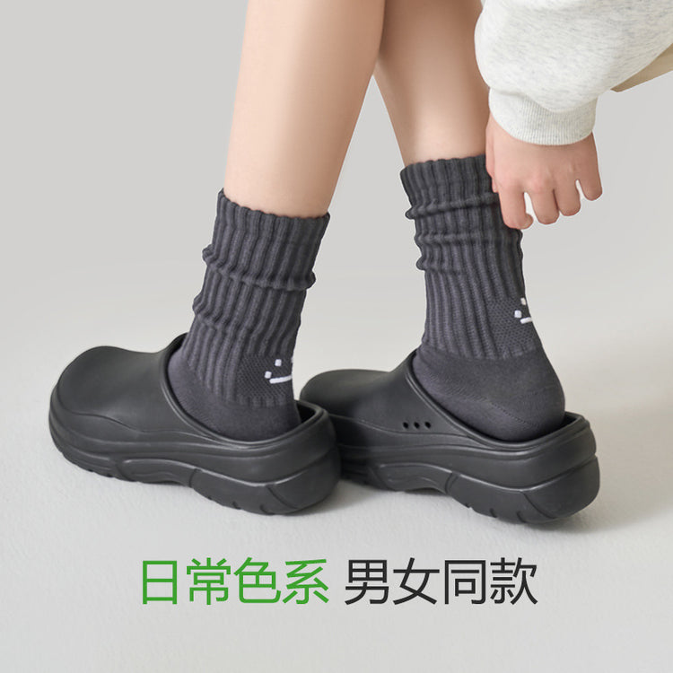 女襪|堆堆襪子女後跟卡通刺繡彈性中筒襪春秋季無骨防臭諸暨襪子批發「YH914」25.01-2