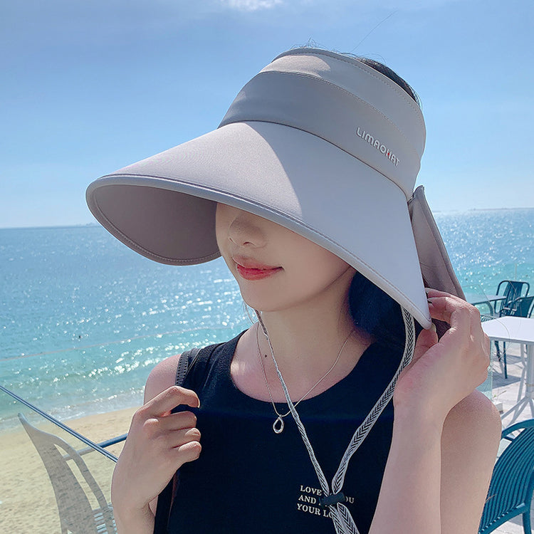 流行帽子|夏季防曬空頂帽一帽五戴戶外百搭遮陽帽大檐帽防紫外線冰絲太陽帽「C3747」24.03-3