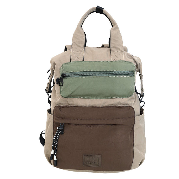 致青春|秋冬休閒雙肩包情侶款戶外旅行登山背包韓系輕便撞色手提背包「8245-130」25.08-4