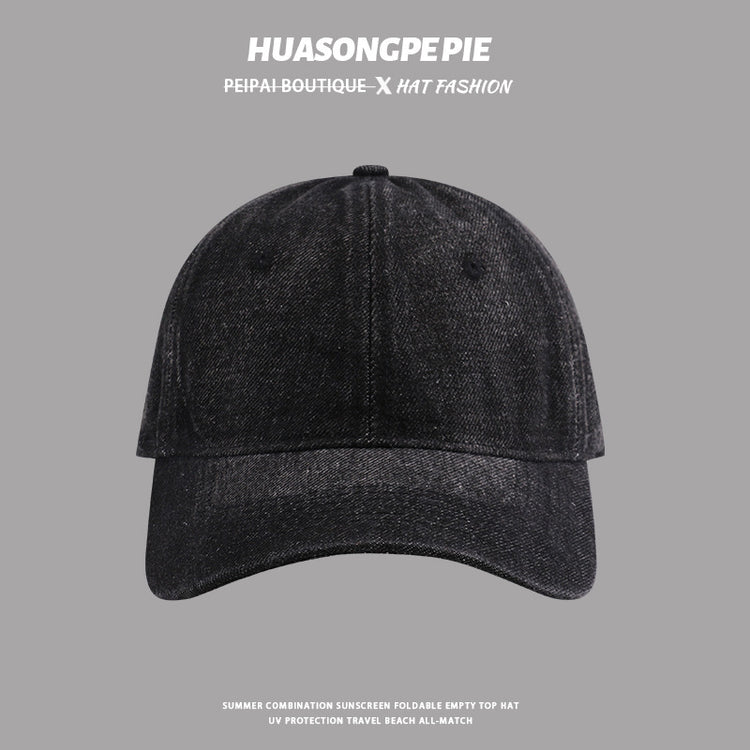 流行帽子|純色牛仔棒球帽女春夏個性復古鴨舌帽學生顯臉小百搭高品質遮陽帽「C3629」24.02-1