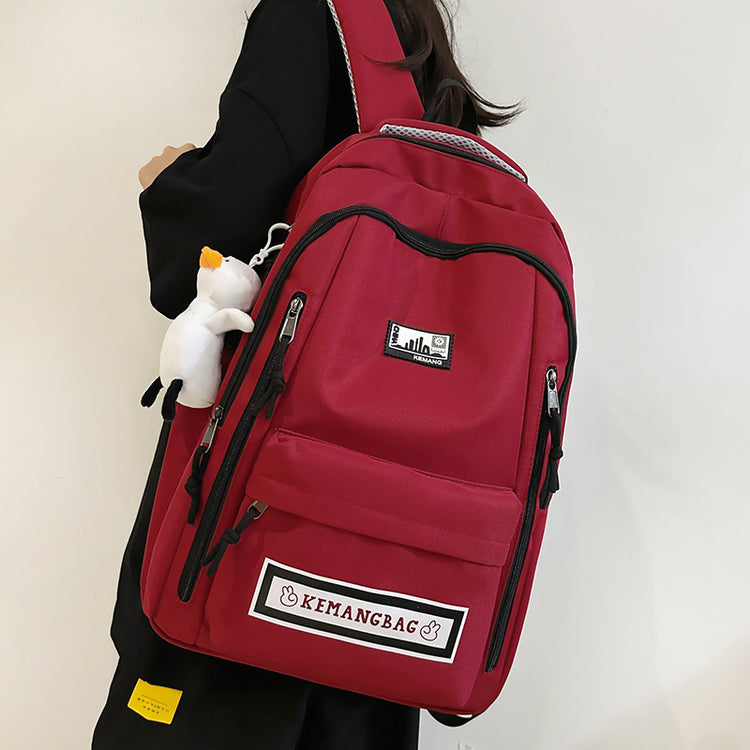 致青春|書包男大學生純色輕便大容量雙肩包多層國高中學生雙肩背包女 「9028-134」25.09-4