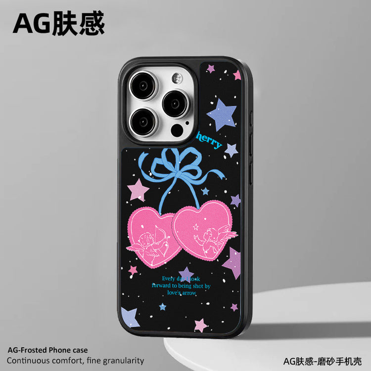 手機殼|蘋果16手機殼磁吸AG磨砂碳纖紋15iPhone14pro適用13櫻桃12女「LR1404」25.04-2