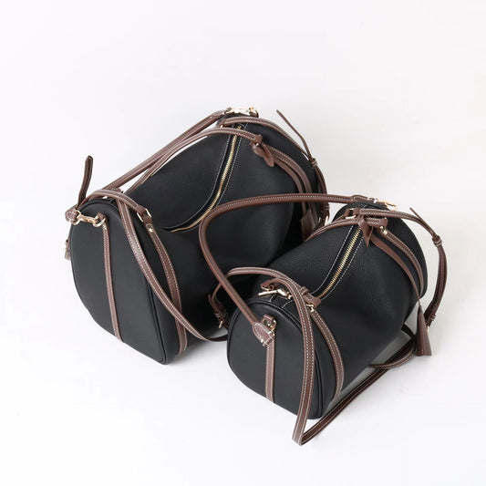 質感真皮|2025新頭層牛皮保齡球腋下包托特包波士頓枕頭包手提單肩斜挎包「6189」25.11-4