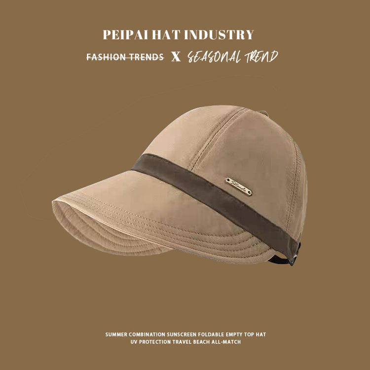 流行帽子|夏露思同款遮陽漁夫帽子女可掛口罩顯臉小出行鴨舌帽速乾馬術帽「C5014」25.02-3