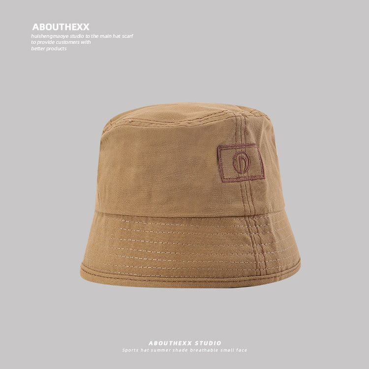 流行帽子|學生情侶帽子女韓版百搭字母刺繡漁夫帽日系簡約遮陽盆帽太陽帽男「C2485」25.04-2