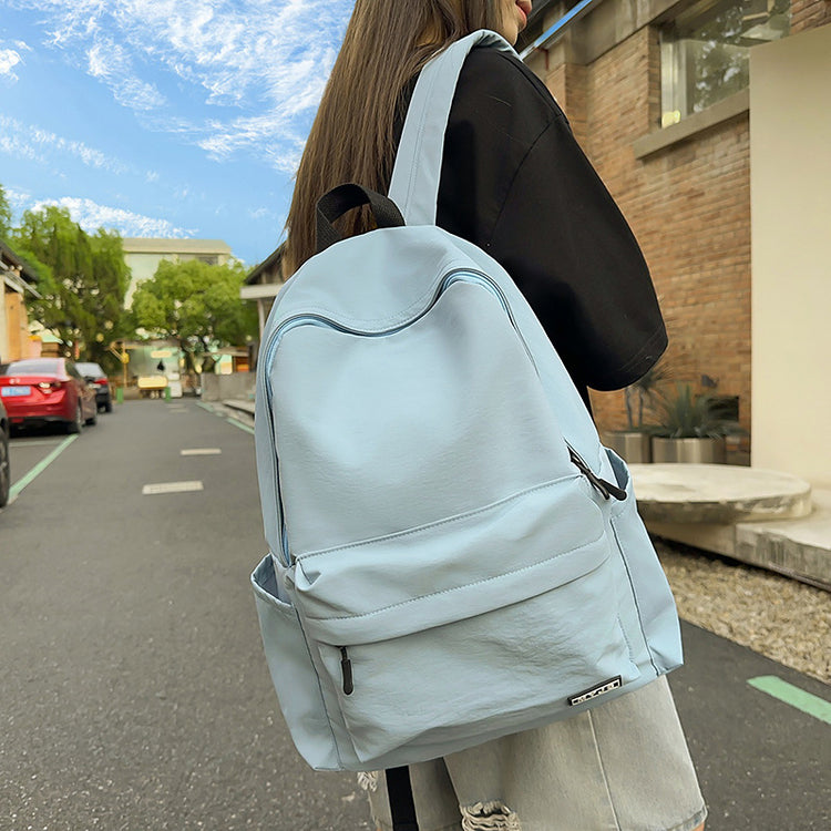 致青春|韓版ins大容量校園簡約時尚純色書包女大學生國中高中生雙肩背包「6062-128」25.07-4