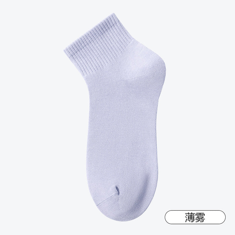 女襪|純色襪子女純棉抑菌防臭耐磨抗起毛球短襪彈性吸汗透氣簡約無骨襪「ZJ25003」25.02-2