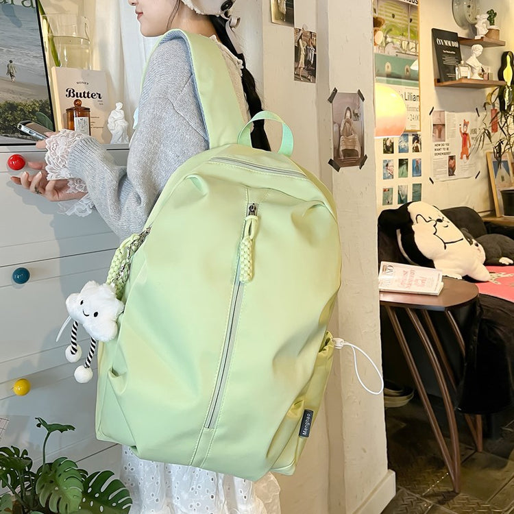 致青春|簡約雙肩包女大容量高顏值背包休閒旅行電腦包純色質感學生書包「2405-126」25.02-3