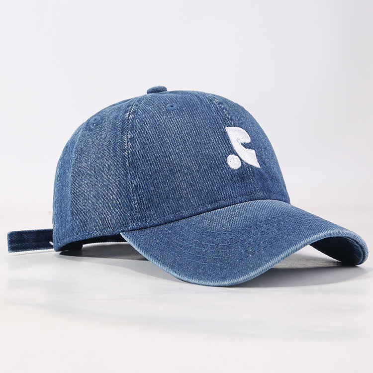 流行帽子|熱巴同款牛仔棒球帽子女大頭圍顯臉小水洗鴨舌帽男韓版戶外遮陽帽「C5104」25.03-3