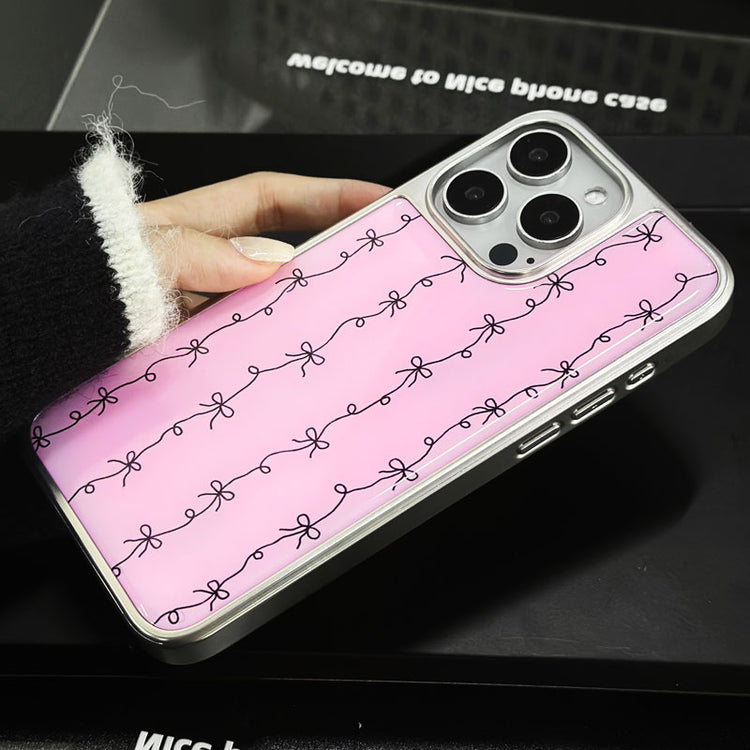 手機殼|iPhone16Pro高級感蘋果15ProMax手機殼14plus電鍍銀邊滴膠適「LR1587」25.04-4