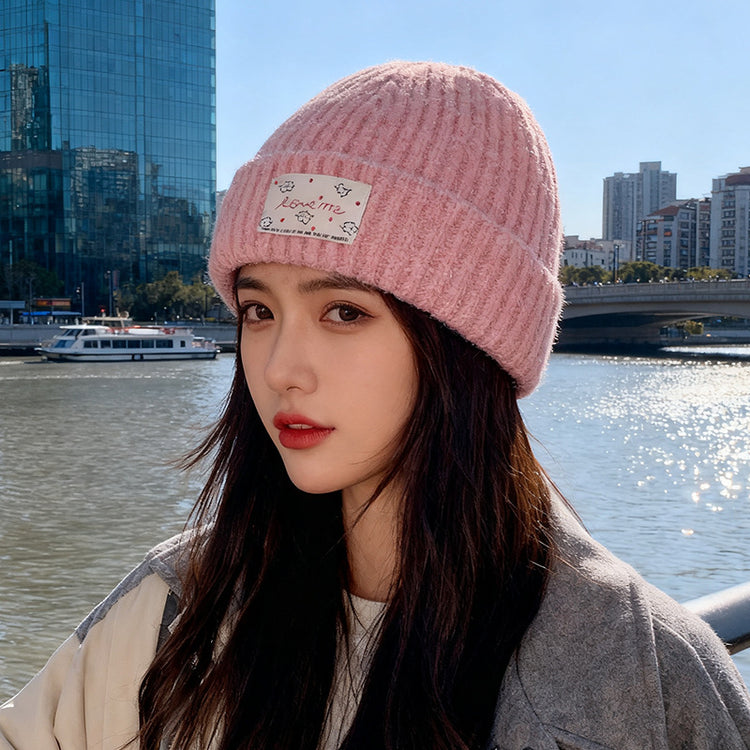 流行帽子|韓系大頭圍帽子女秋冬加厚保暖針織帽顯臉小護耳毛線帽男包頭冷帽「C5753」25.11-1