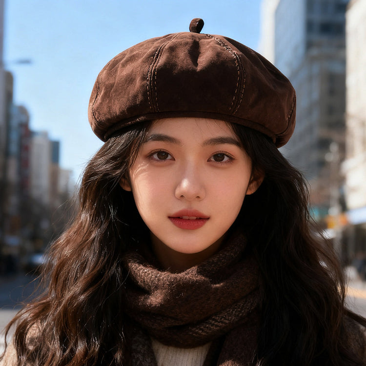 流行帽子|秋冬新款韓系貝雷帽子女八角畫家帽復古大頭圍顯臉小日系南瓜帽潮「C5651」25.09-5