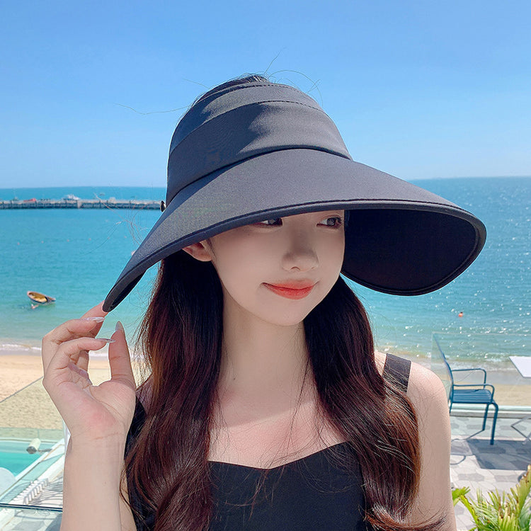 流行帽子|夏季防曬空頂帽一帽五戴戶外百搭遮陽帽大檐帽防紫外線冰絲太陽帽「C3747」24.03-3