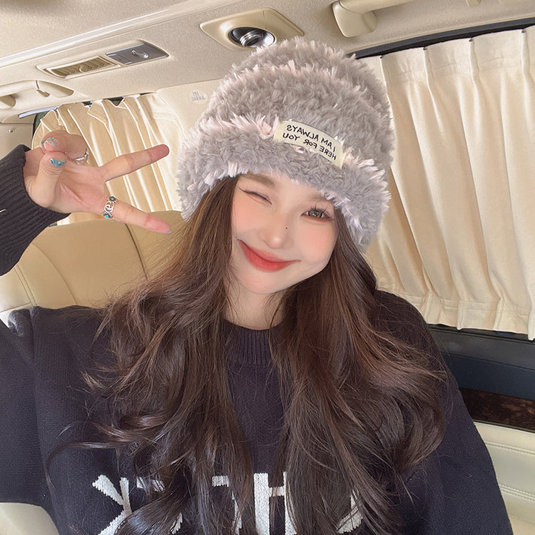 流行帽子|2024新款冬季條紋毛線帽女韓版顯臉小保暖針織帽舒適柔軟騎行套頭「C2823」24.01-4