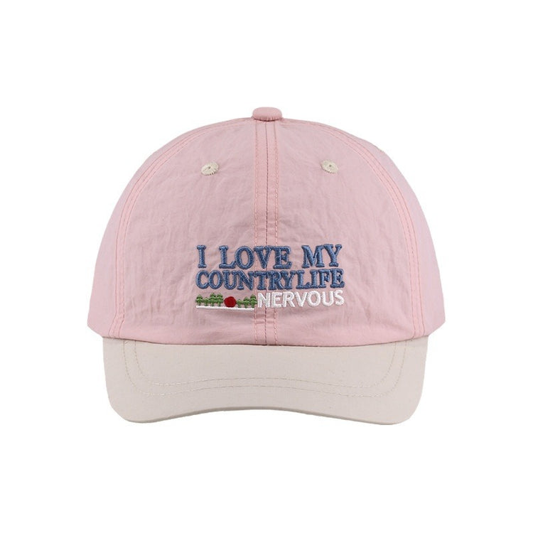 流行帽子|帽子【520系列】loveyou字母刺繡短檐百搭速乾甜酷風多巴胺棒球帽「C3954」24.05-3