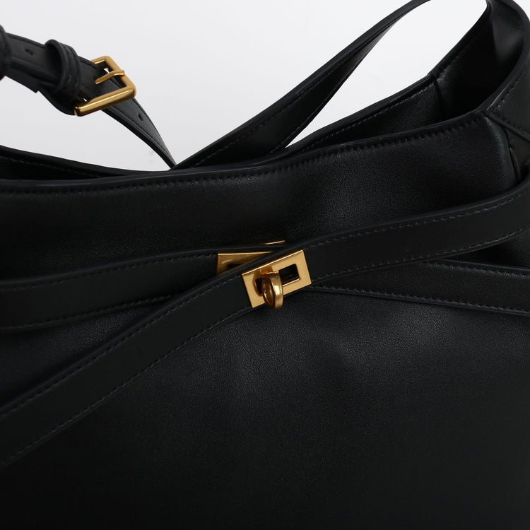 質感真皮|2024新款牛皮鎖扣托特包復古真皮水桶包大容量通勤單肩斜背包「5138#」24.08-1