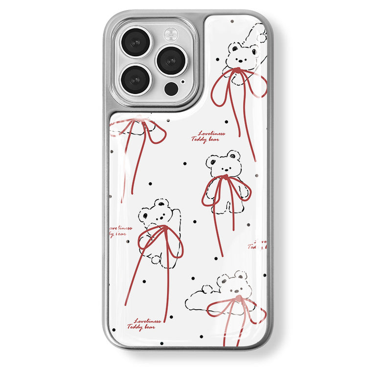 手機殼|蘋果16手機殼15ProMax電鍍銀邊滴膠適用iPhone14Pro12熊11「LR1554」25.04-4