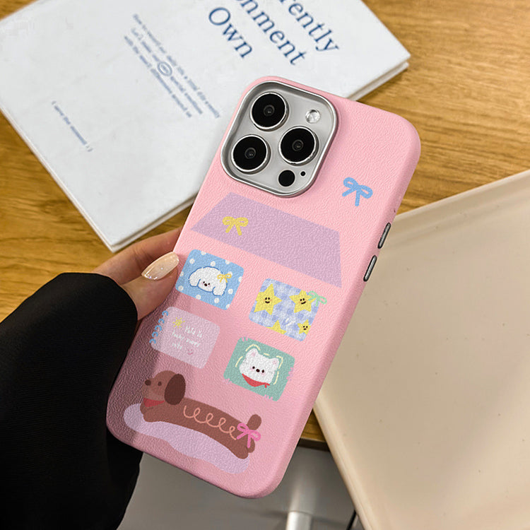 手機殼|iPhone16適用15保護套14Promax蘋果13銀框皮紋手機殼12批發11「WMWM3295」25.04-3