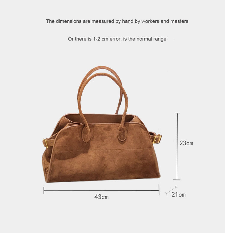 質感真皮|磨砂皮包款2024年秋季新款大容量托特包真皮百搭通勤單肩手提包女「3603-1」24.10-1