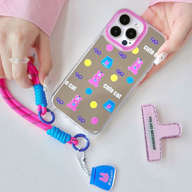 手機殼|蘋果15/14pro手機殼iPhone12掛繩鏡面殼13promax卡通11適用「WL0063」24.07