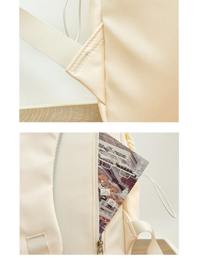 致青春|簡約雙肩包女大容量高顏值背包休閒旅行電腦包純色質感學生書包「2405-126」25.02-3