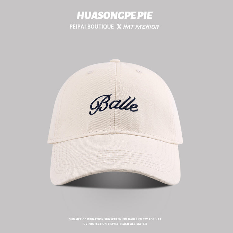 流行帽子|刺繡棒球帽女夏季彎檐顯臉小遮陽帽學生百搭騎行鴨舌帽防曬太陽帽「C3799」24.04-2