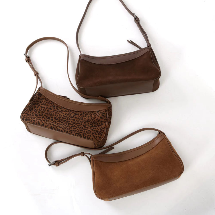 質感真皮|2025新款磨砂美拉德復古百搭韓版單肩斜背包小眾設計休閒托特包包「6179」25.09-3