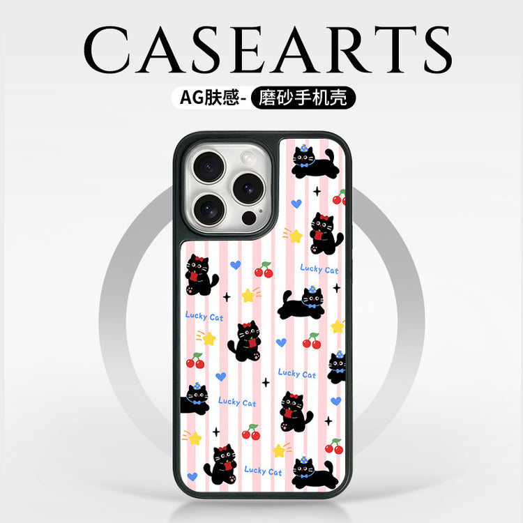 手機殼|iPhone16Promax磁吸手機殼蘋果13AG磨砂碳纖紋12適用15卡通14「WYB2009」25.05-1