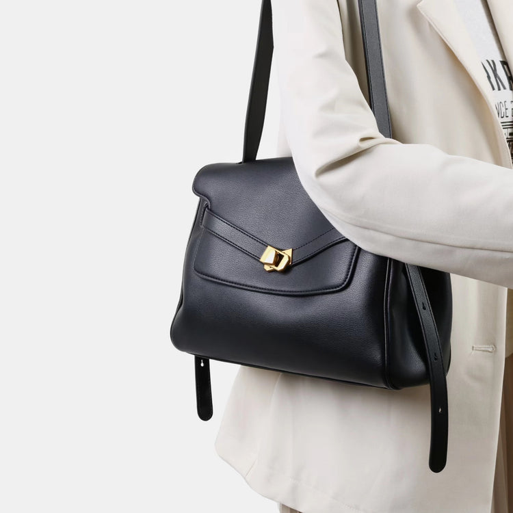 質感真皮|2025新款通勤復古百搭單肩斜背包外出上班公文包女包時尚潮流單肩包「6191L」25.12-1