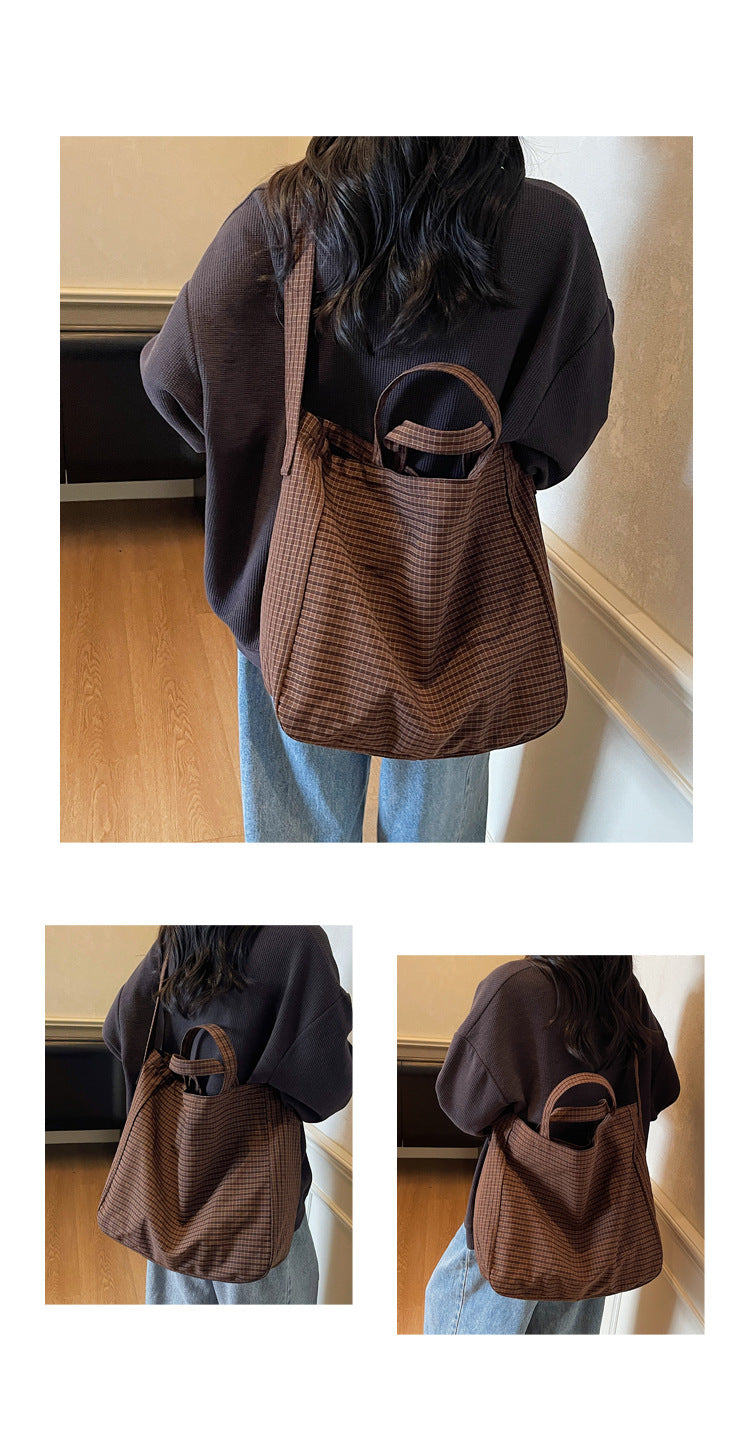 致青春|2025新款時尚大容量帆布包女小眾托特包百搭斜挎包通勤單肩手提包「1883-125」25.10-1