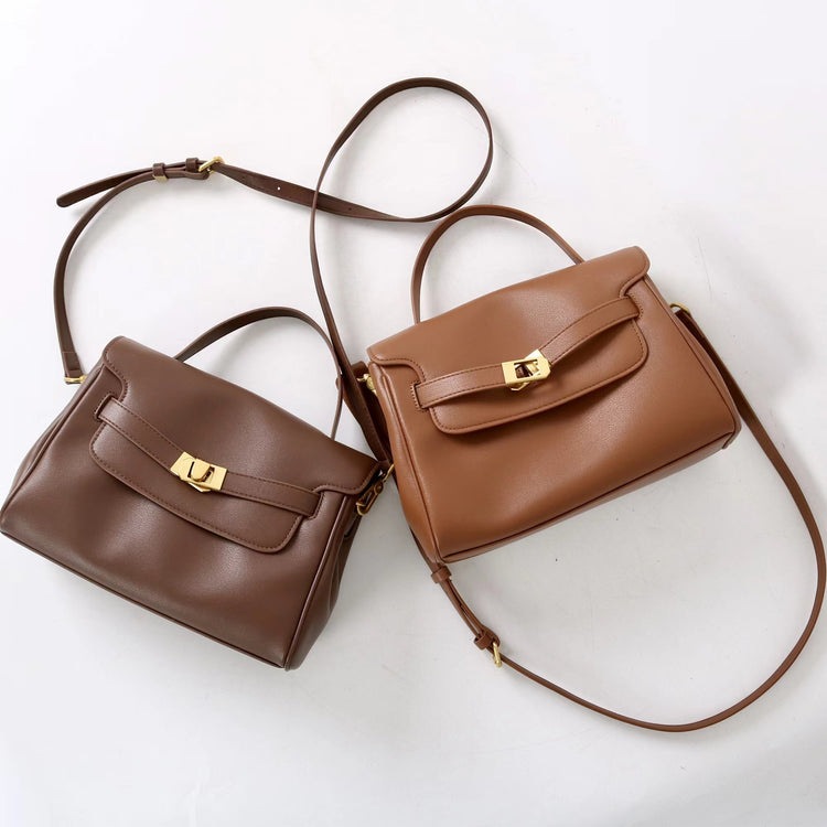 質感真皮|2025新款通勤復古百搭單肩斜背包外出上班公文包女包時尚潮流單肩包「6191S」25.12-1