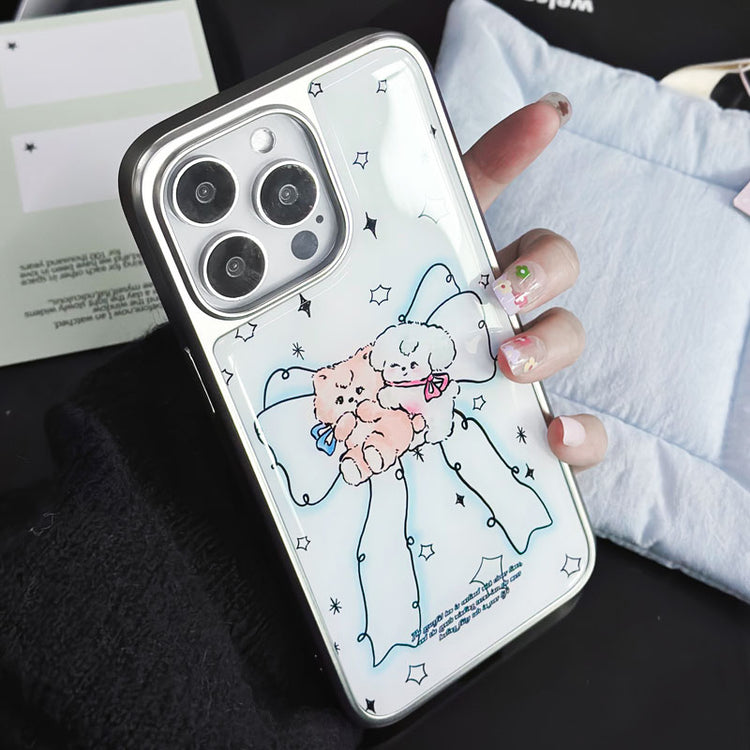 手機殼|蘋果16ProMax手機殼14plus電鍍銀邊滴膠iPhone16Pro高級感適「LR1561」25.04-4